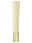 Noga bukowa prosta, stożek 20 cm, surowa z nakładką mosiężną - 2