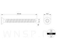 Wkręty hartowane stożkowe do drewna 6,0 X 60 mm - 2