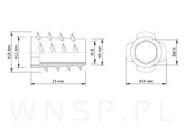 Nakrętka M8 X 15 mm - mufa do drewna typ NC - 3
