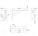 Wspornik do półki ściennej ze wzmocnieniem, 150 x 113 x 25 mm - 2