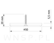 Ślizgacz teflonowy fi 50 mm - 2