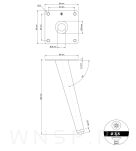 Noga stalowa skośna stożek 18 cm, z blachą montażową, złota - 2
