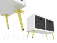 Noga stalowa skośna stożek 18 cm, z blachą montażową, złota - 4