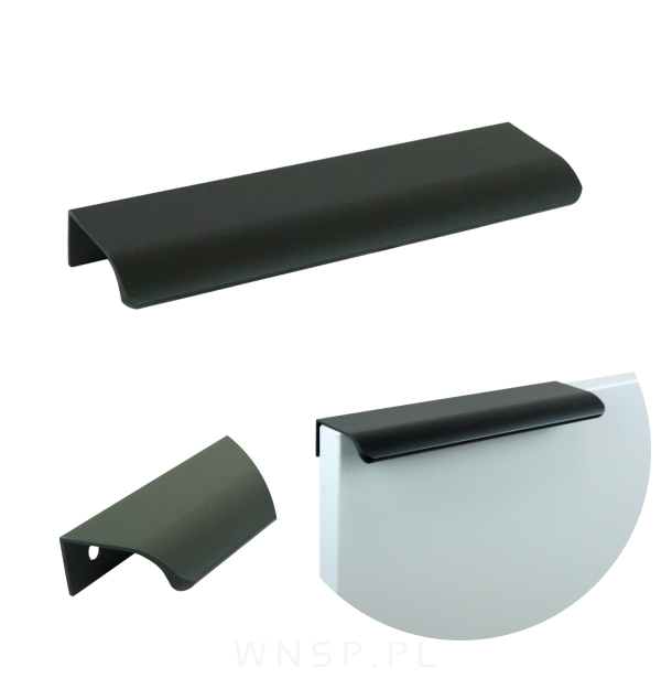 Uchwyt krawędziowy Lyon czarny, rozstaw 96 mm