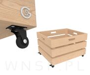 Kółko obrotowe Ø 50 mm, gumowane czarne z podstawą w kolorze czarnym - 6