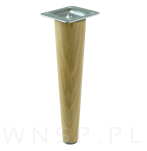 Noga dębowa prosta, stożek 35 cm lakierowana z blachą montażową - 4