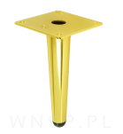 Noga stalowa prosta stożek 15 cm, z blachą montażową, złota - 4