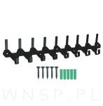 Wieszak 520 mm z 17 uchwytami, haczyk, kolor czarny przykręcany - 4