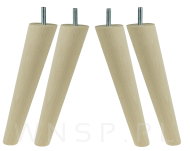 Noga bukowa skośna, stożek 20 cm, surowa ze szpilką M8 x 25 mm - 8