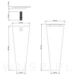 Nóżka bukowa trapez do mebli prosta 15 cm z blachą - 2