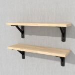Zestaw 2 półek ściennych w dekorze dębu 500 x 150 x 18 mm, ze wspornikami montażowymi - 4