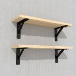 Zestaw 2 półek ściennych w dekorze dębu 500 x 150 x 18 mm, ze wspornikami montażowymi - 5