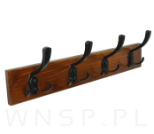 Wieszak ścienny na ubrania, z 4 haczykami, orzech - 3