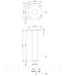 Nogi stalowe okrągłe 14,6 cm, zestaw nóg z wkrętami, czarne matowe - 2