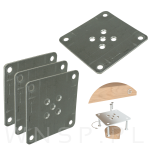Blacha mocująca 200 sztuk do nóg 70 X 70 X 2 mm, stal, 9 otworów ocynk biały - 4