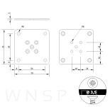Blacha mocująca 200 sztuk do nóg 70 X 70 X 2 mm, stal, 9 otworów ocynk biały - 2