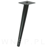 Noga stalowa skośna stożek 30 cm, z blachą montażową, czarna matowa - 4