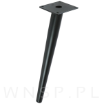 Noga stalowa skośna stożek 30 cm, z blachą montażową, czarna matowa - 6