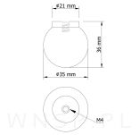 Uchwyt drewniany typ kula dębowy  35 x 36 mm, lakier - 2