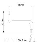 Klucz imbusowy hartowany 5mm typ Z, opakowanie 100 szt. - 2