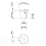 M6 x 10 MM, Nakrętka ericsona, stal nierdzewna - 3
