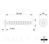Wkręt 4,0 X 30 mm podkładkowy do drewna - 2