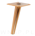 Noga stalowa skośna stożek 13 cm, z blachą montażową, miedź - 4