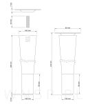 Nóżka bukowa prosta stożek 20 cm czarna, z nakładką antico - 3