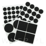 PODKŁADKI FILCOWE POD KRZESŁA, MEBLE, NOGI SAMOPRZYLEPNE ZESTAW 53 SZT CZARNY FILC - 5
