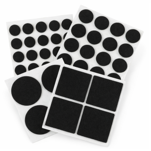 PODKŁADKI FILCOWE POD KRZESŁA, MEBLE, NOGI SAMOPRZYLEPNE ZESTAW 53 SZT CZARNY FILC