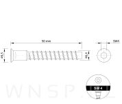 Wkręt typu konfirmat 6,4 x 50 mm, Konfirmaty 100 sztuk, wkręty konfirmat - 2