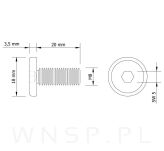 Wkręt meblowy do mebli połączeń 10 szt., Śruba M8 x 20 mm czarna, na imbus - 2