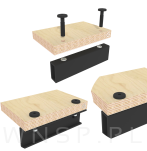 Wkręt meblowy do mebli połączeń 10 szt., Śruba M8 x 20 mm czarna, na imbus - 5