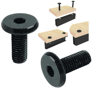 Wkręt meblowy do mebli połączeń 10 szt., Śruba M8 x 20 mm czarna, na imbus
