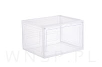 Pojemnik do przechowywania na buty, otwierany w kolorze transparentnym do szafy, garderoby - 3