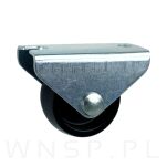 Rolka meblowa FI 30 mm, tworzywo czarna z podstawą w ocynku białym - 7
