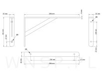 Wspornik do półki ściennej ze wzmocnieniem, 298 x 161 x 25 mm - 2