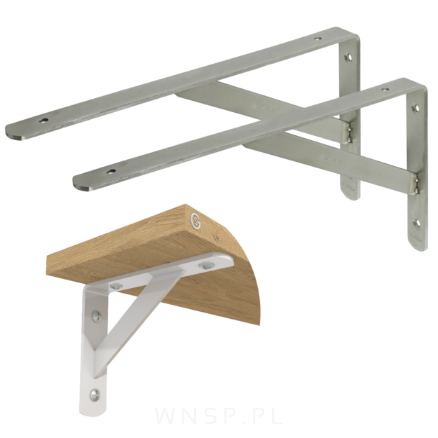Wspornik do półki ściennej ze wzmocnieniem, 298 x 161 x 25 mm