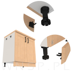 Zestaw 10 sztuk wąskich klipów do nóżki 6 - 15 cm nogi kuchennej regulowanej 100 kg - 3