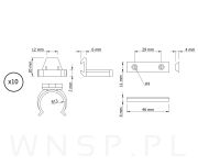 Zestaw 10 sztuk wąskich klipów do nóżki 6 - 15 cm nogi kuchennej regulowanej 100 kg - 2