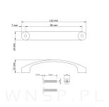 Uchwyt meblowy CLA 96 mm czarny - 2