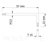 Klucz typ L, torx T15 stalowy, hartowany, opakowanie 100 szt. - 2