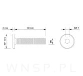 M6 X 30  mm metryczny na imbus 4 mm, czarny - 2