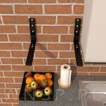Wspornik składany 2 sztuki z regulacją 31 - 45 cm, pod mikrofalówkę do kuchni, czarny - 3