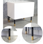 Noga stalowa 14,6 CM, z blachą montażową, czarna matowa + złoto - 2