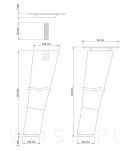 Nóżka dębowa skośna stożek 15 cm surowa, z nakładką antico - 3