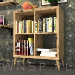 Nóżka dębowa skośna stożek 15 cm surowa, z nakładką antico - 5