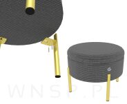 Noga stalowa PIN 20 CM, z blachą montażową, złota - 7