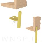 Noga stalowa PIN 20 CM, z blachą montażową, złota - 3