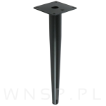 Noga stalowa prosta stożek 30 cm, z blachą montażową, czarna matowa - 4